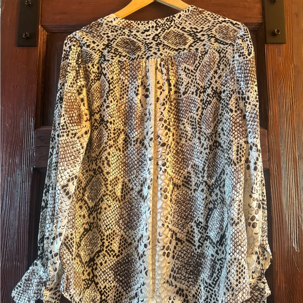 NWOT Elie Tahari Silk Burnout Python Blouse - Picture 4 of 8